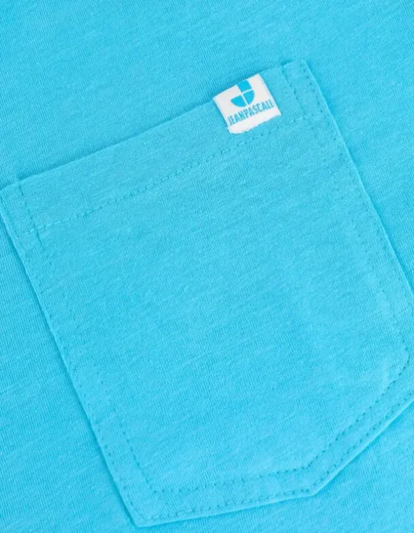 T-Shirt - Brusttasche - türkis