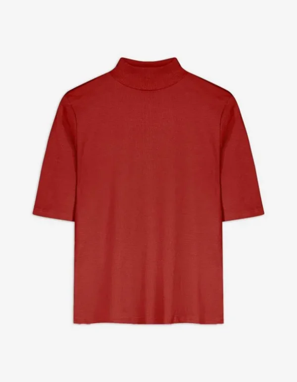T-Shirt - Dreiviertelärmel - dunkelrot
