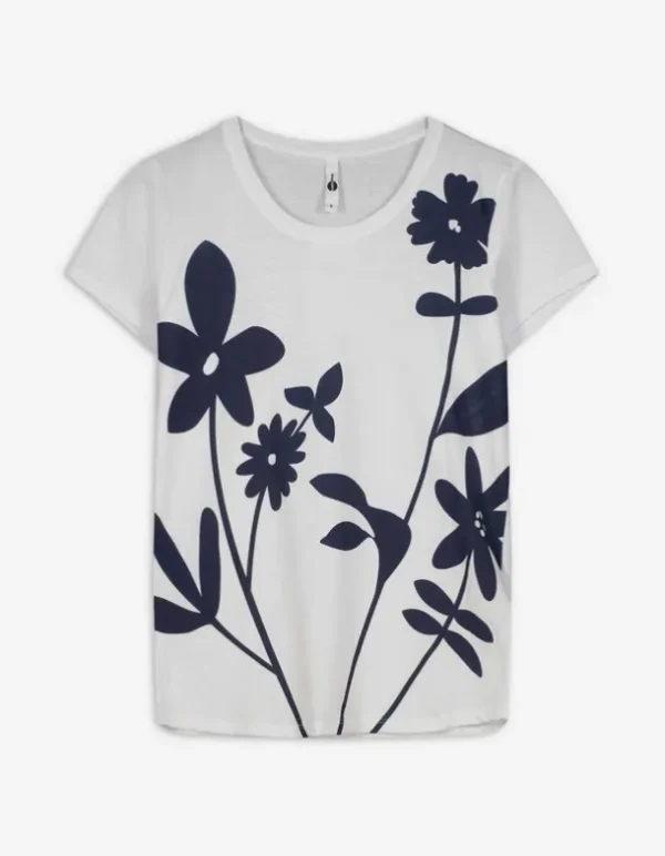 T-Shirt - Florales Muster - weiß