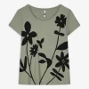 T-Shirt - Florales Muster - hellgrün