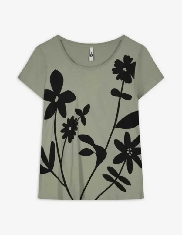 T-Shirt - Florales Muster - hellgrün
