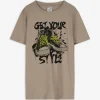 T-Shirt - Frontprint - beige