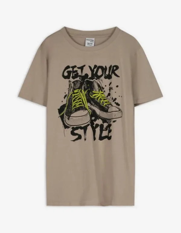 T-Shirt - Frontprint - beige
