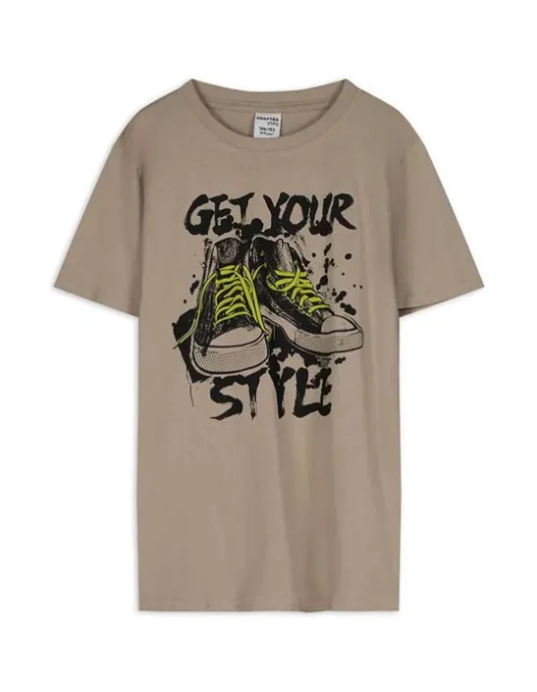 T-Shirt - Frontprint - beige