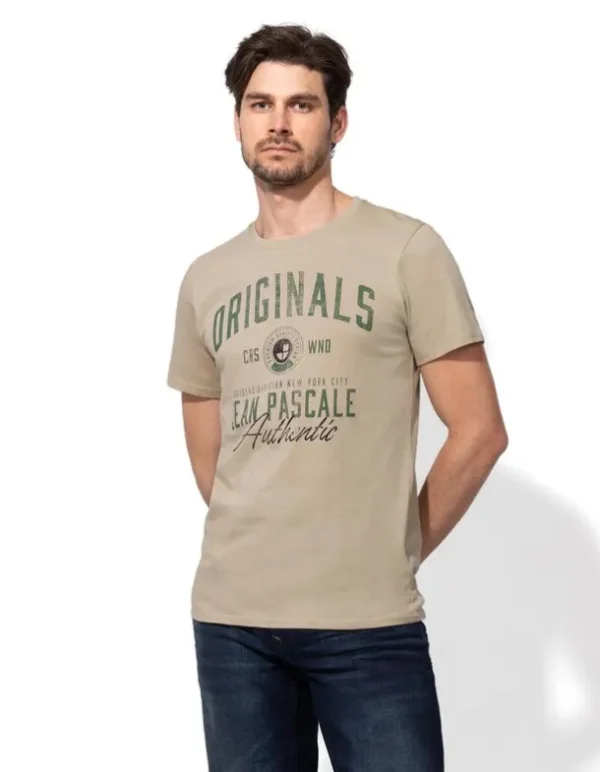 T-Shirt - Frontprint - beige