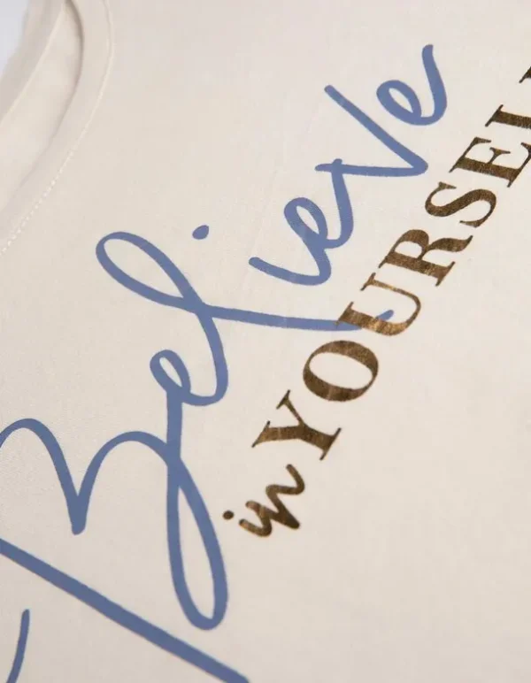 T-Shirt - Frontprint - beige