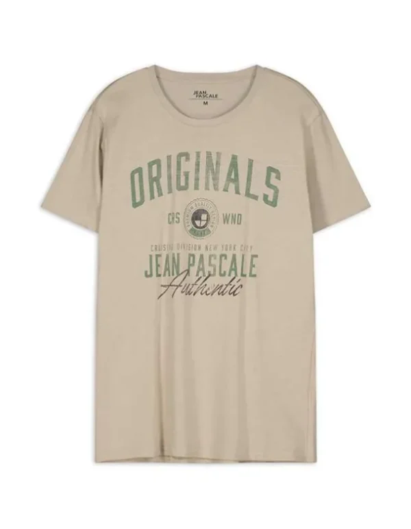 T-Shirt - Frontprint - beige