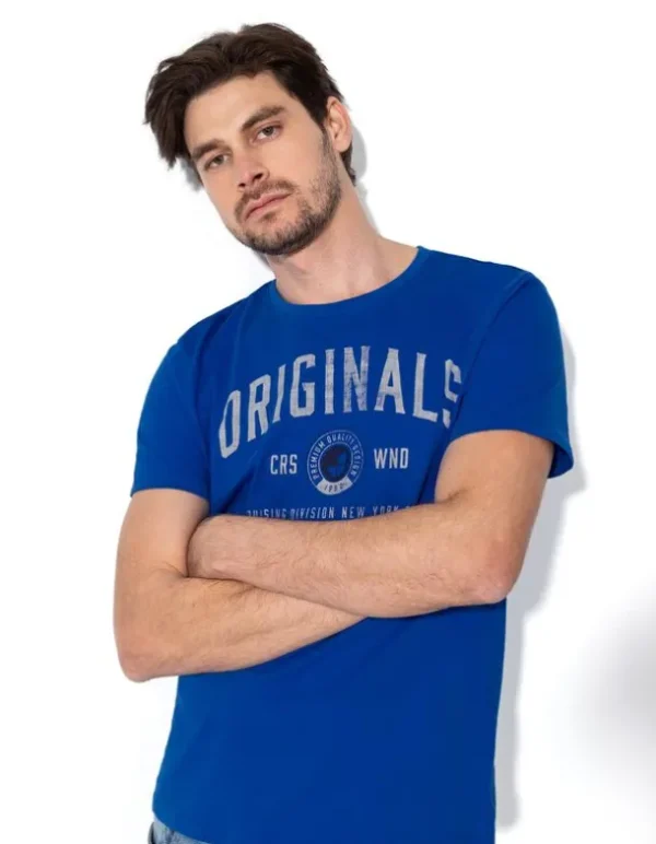 T-Shirt - Frontprint - blau