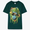 T-Shirt - Frontprint - dunkelgrün