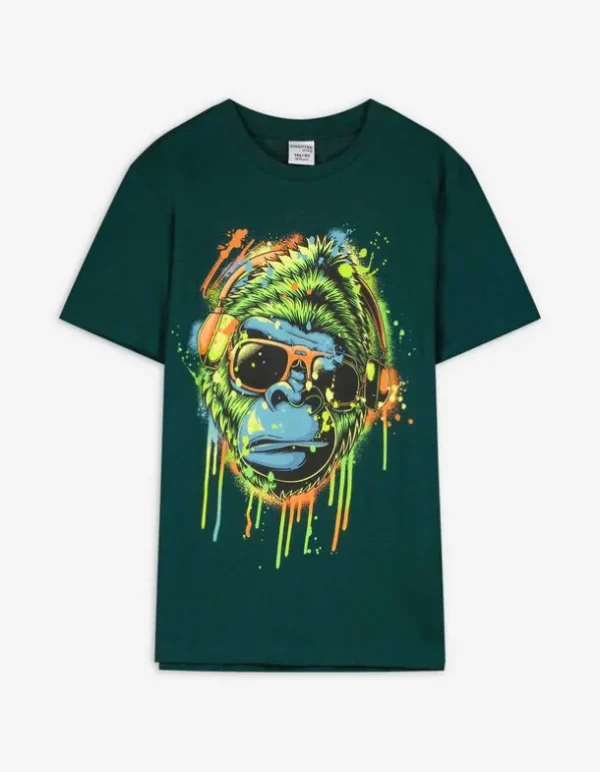 T-Shirt - Frontprint - dunkelgrün