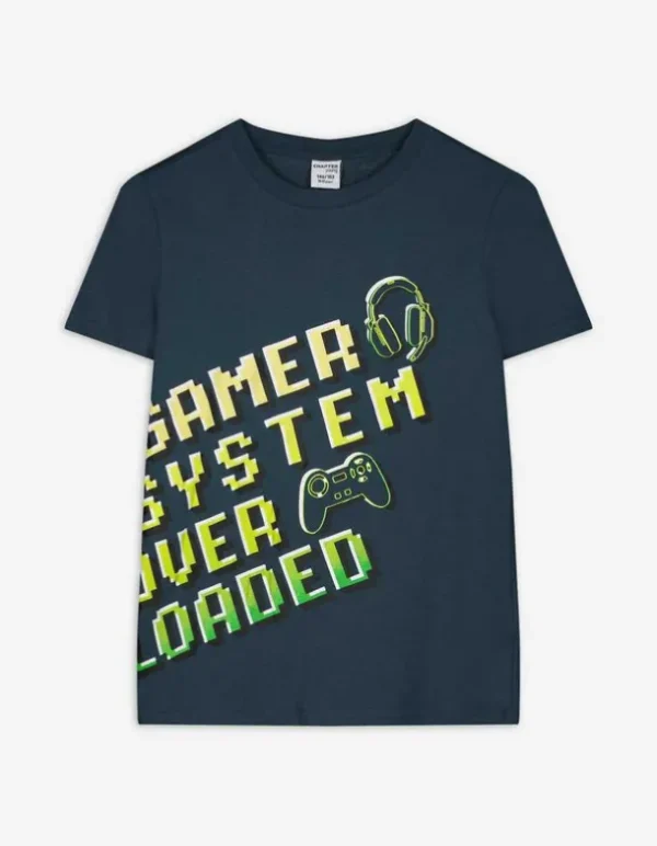 T-Shirt - Frontprint - dunkelblau