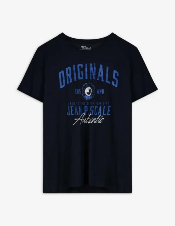 T-Shirt - Frontprint - dunkelblau
