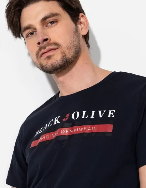 T-Shirt - Frontprint - dunkelblau