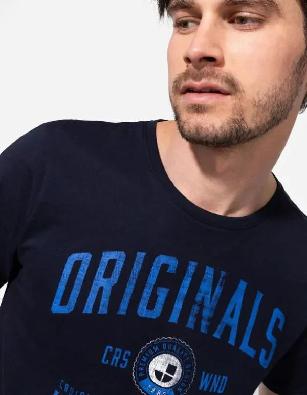 T-Shirt - Frontprint - dunkelblau