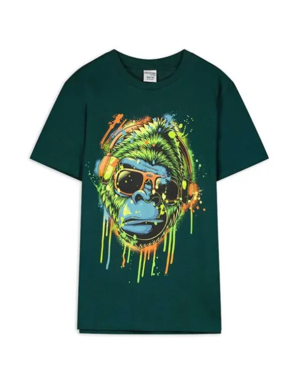 T-Shirt - Frontprint - dunkelgrün