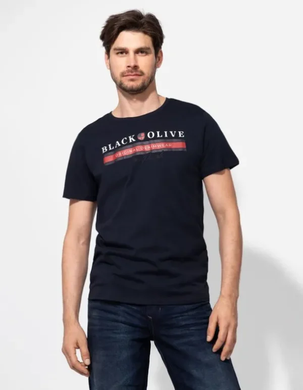 T-Shirt - Frontprint - dunkelblau