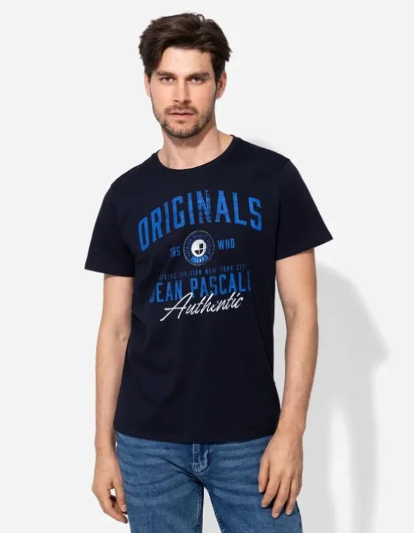 T-Shirt - Frontprint - dunkelblau
