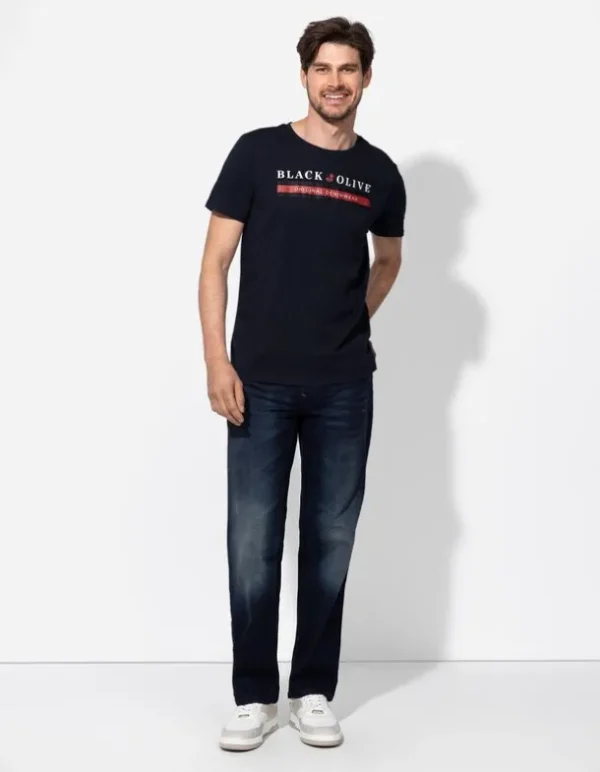 T-Shirt - Frontprint - dunkelblau
