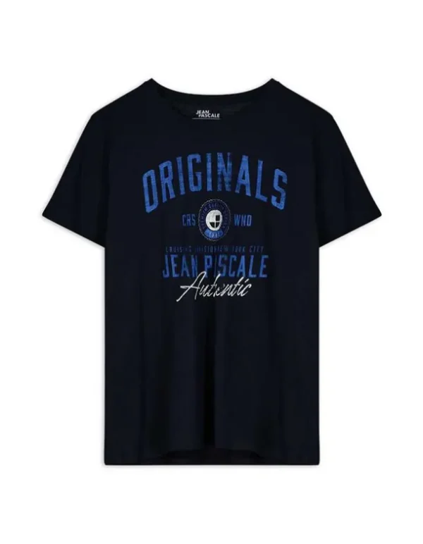 T-Shirt - Frontprint - dunkelblau