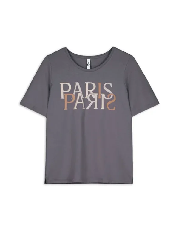 T-Shirt - Frontprint - dunkelgrau