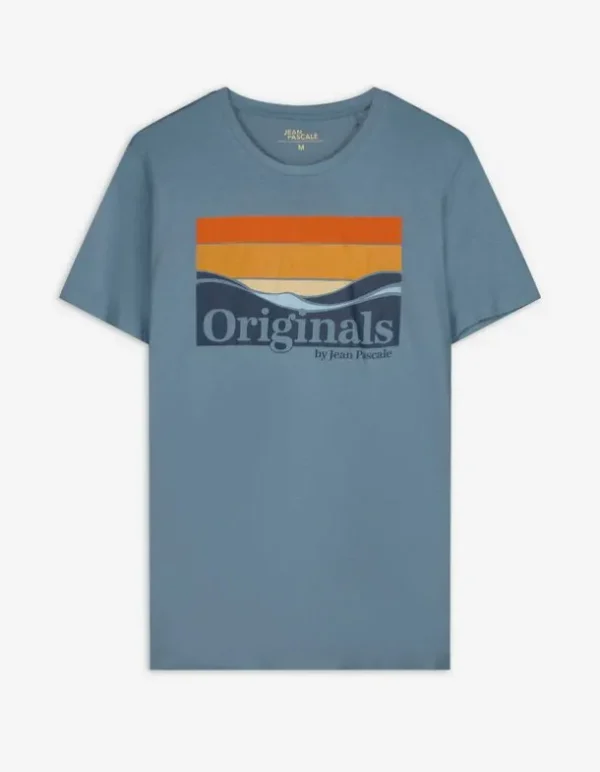T-Shirt - Frontprint - hellblau