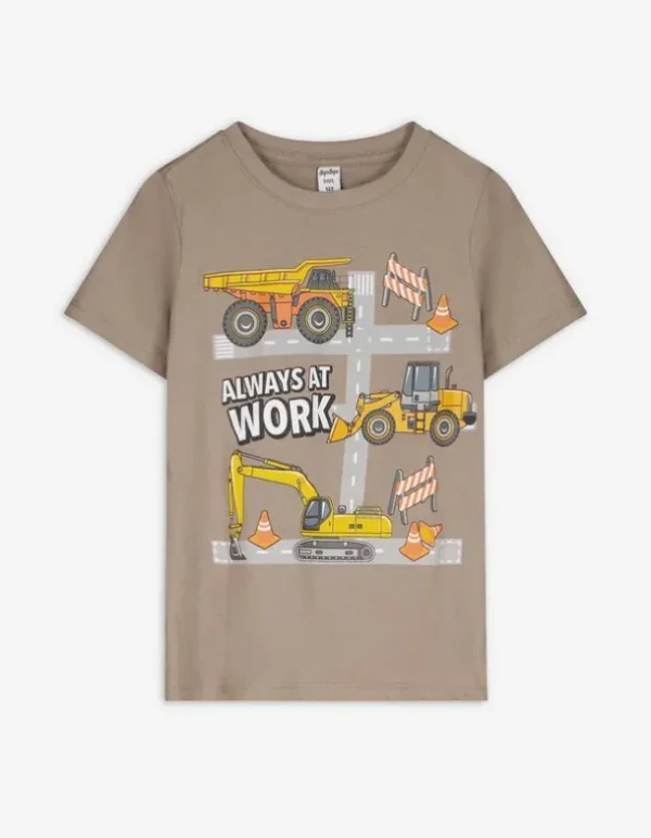 T-Shirt - Frontprint - hellbraun