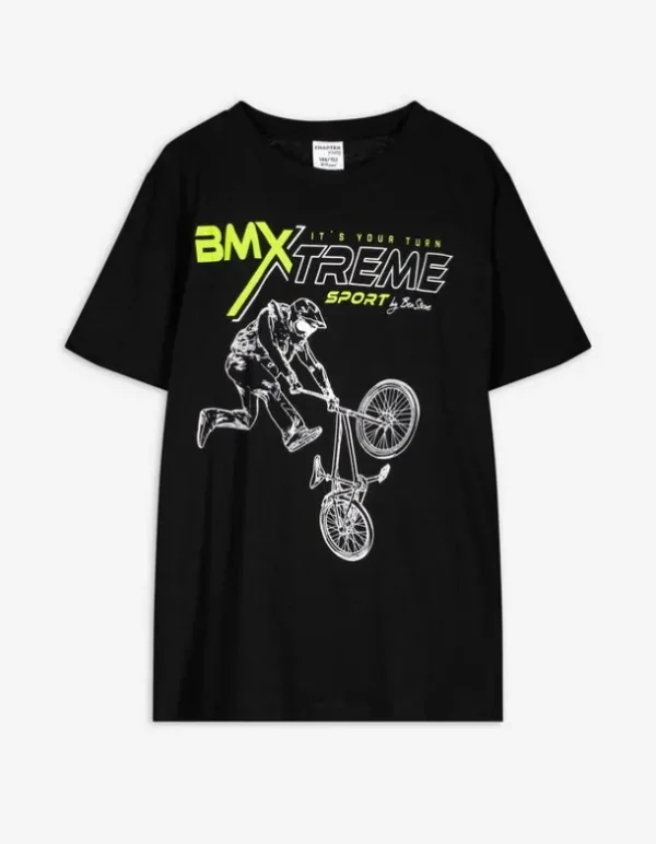 T-Shirt - Frontprint - schwarz