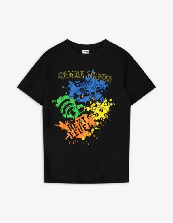 T-Shirt - Frontprint - schwarz