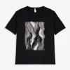 T-Shirt - Frontprint - schwarz