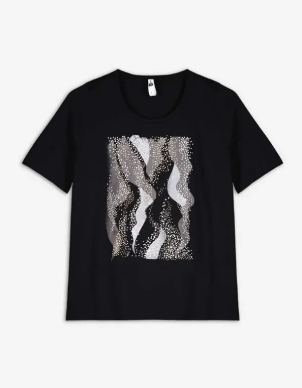T-Shirt - Frontprint - schwarz