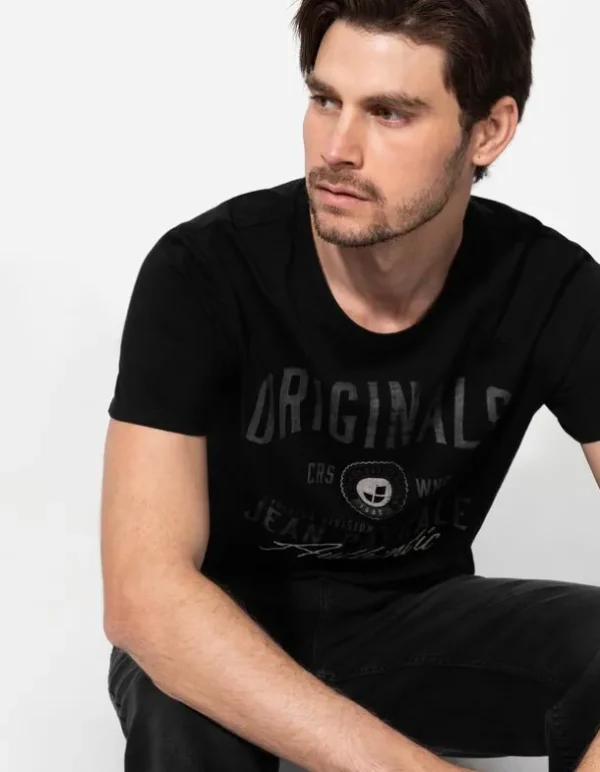 T-Shirt - Frontprint - schwarz