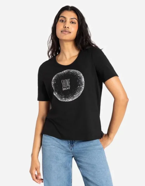 T-Shirt - Frontprint - schwarz