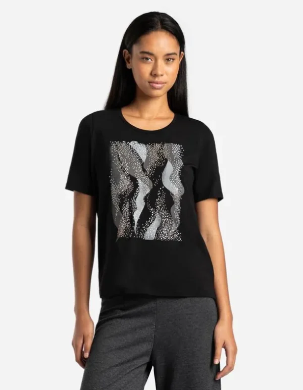 T-Shirt - Frontprint - schwarz