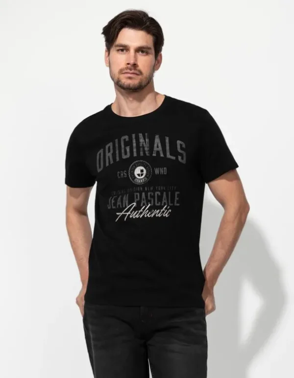 T-Shirt - Frontprint - schwarz