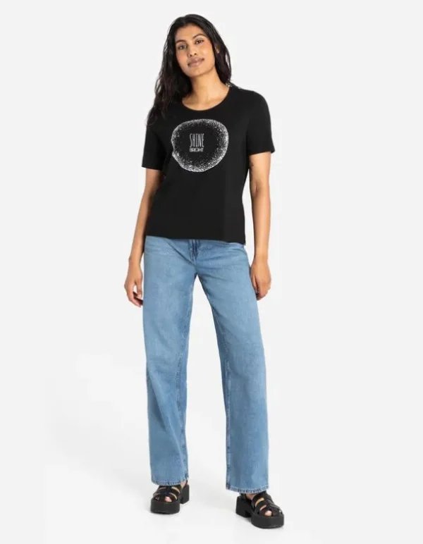 T-Shirt - Frontprint - schwarz