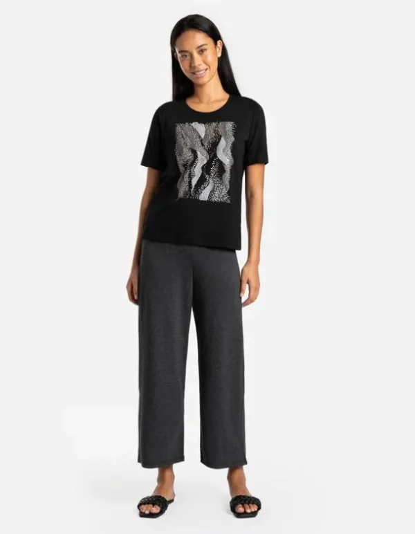T-Shirt - Frontprint - schwarz