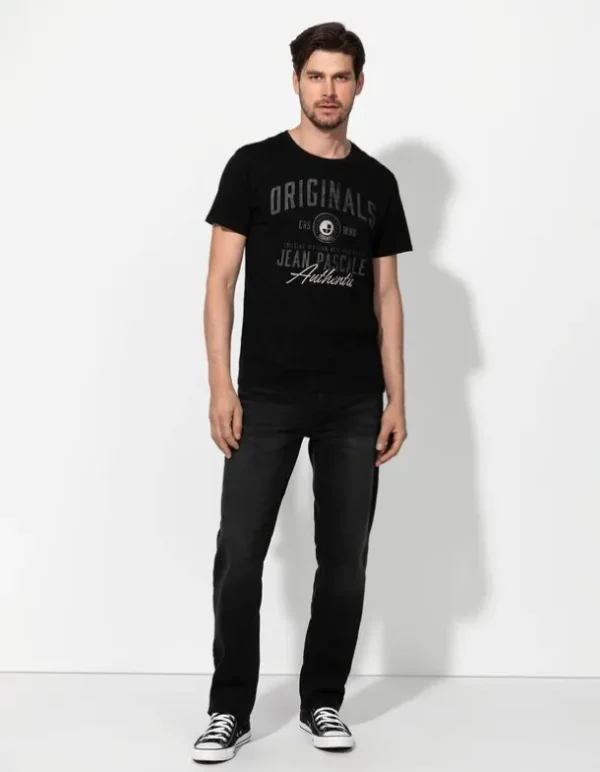 T-Shirt - Frontprint - schwarz