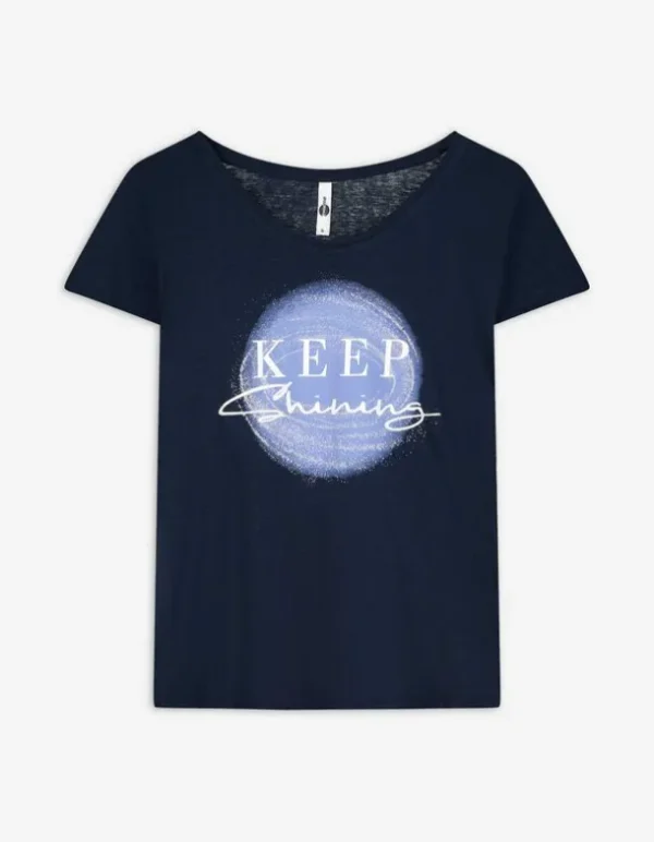 T-Shirt - Glitzerprint - dunkelblau