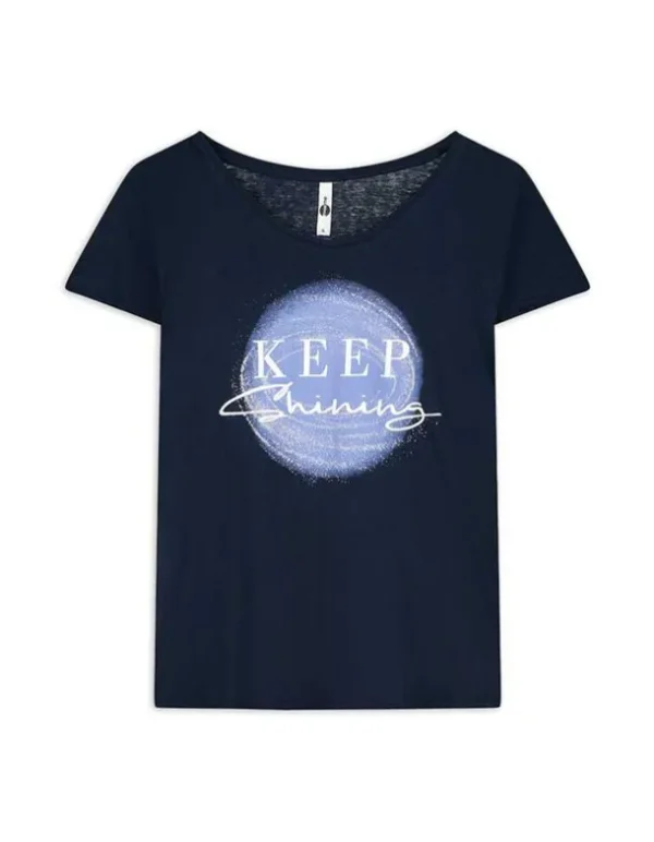 T-Shirt - Glitzerprint - dunkelblau