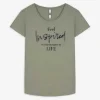 T-Shirt - Glitzerprint - hellgrün