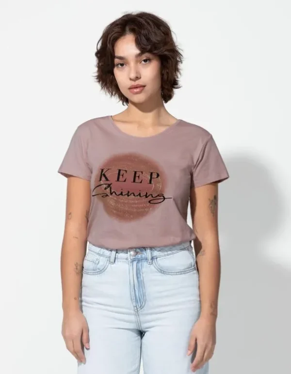 T-Shirt - Glitzerprint - lila