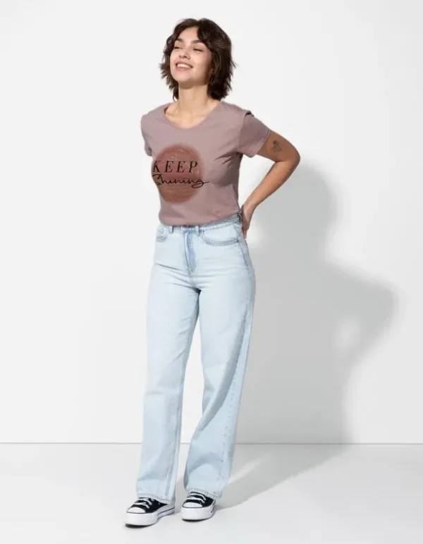 T-Shirt - Glitzerprint - lila