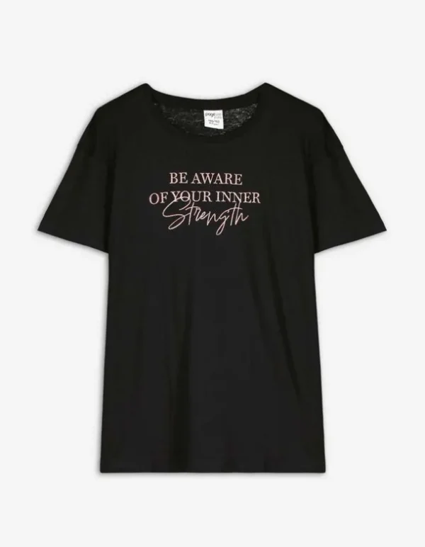 T-Shirt - Glitzerprint - schwarz