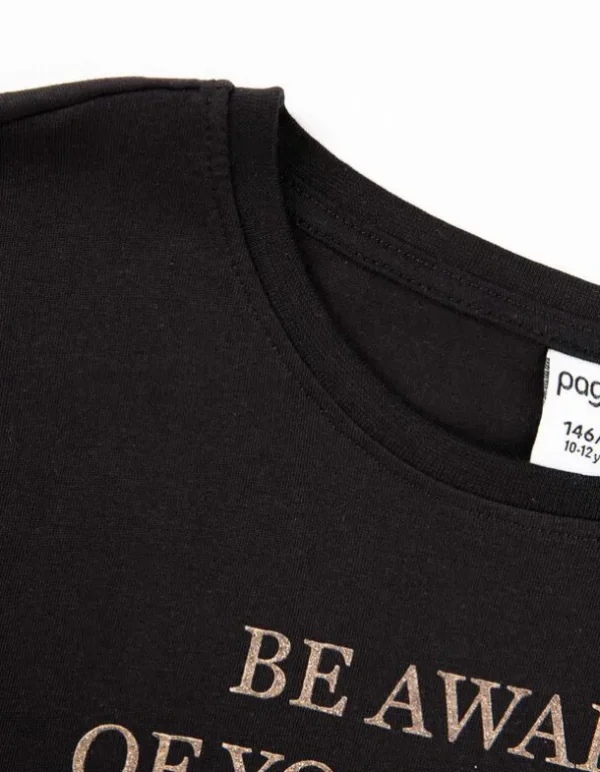 T-Shirt - Glitzerprint - schwarz