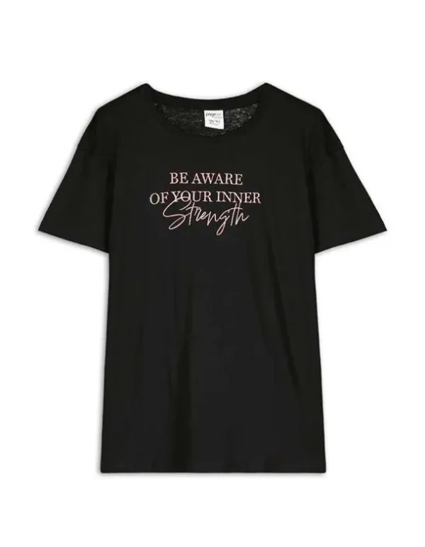 T-Shirt - Glitzerprint - schwarz