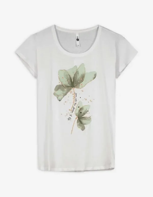 T-Shirt - Glitzerprint - weiß