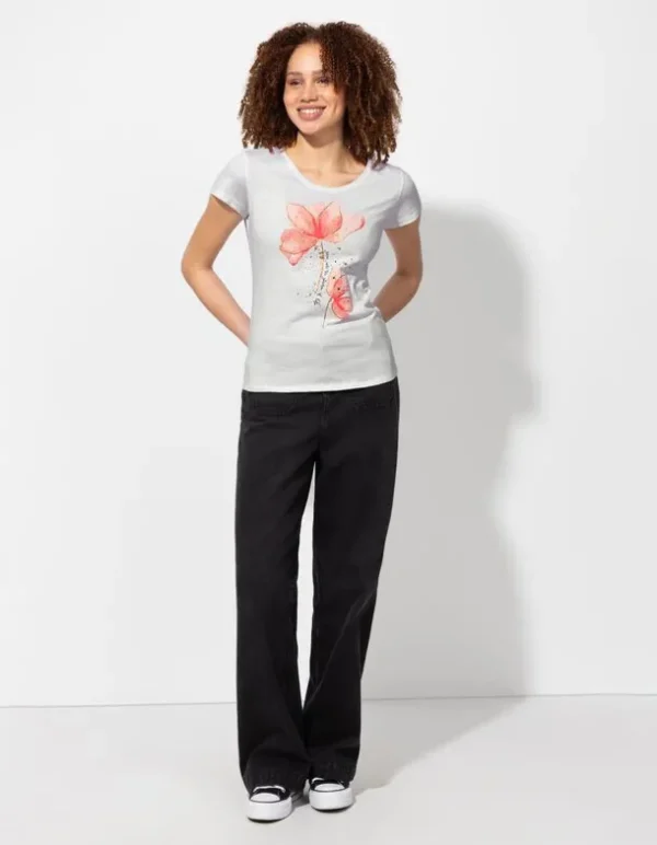 T-Shirt - Glitzerprint - weiß