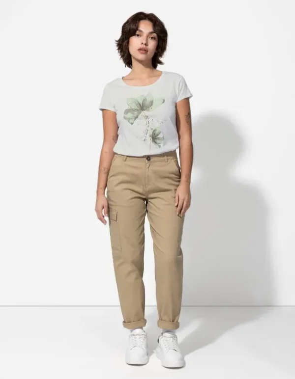 T-Shirt - Glitzerprint - weiß
