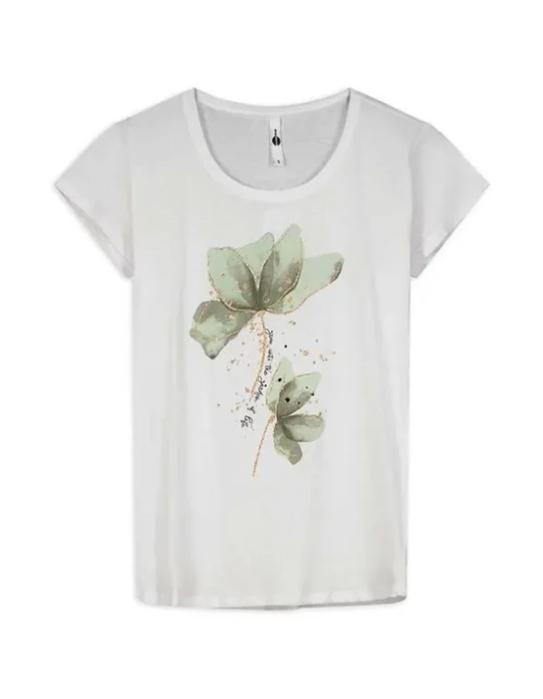 T-Shirt - Glitzerprint - weiß