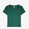 T-Shirt - Muschelsaum - dunkelgrün